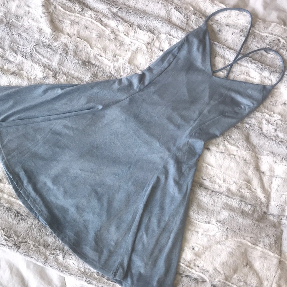 Light Blue Suede Dress